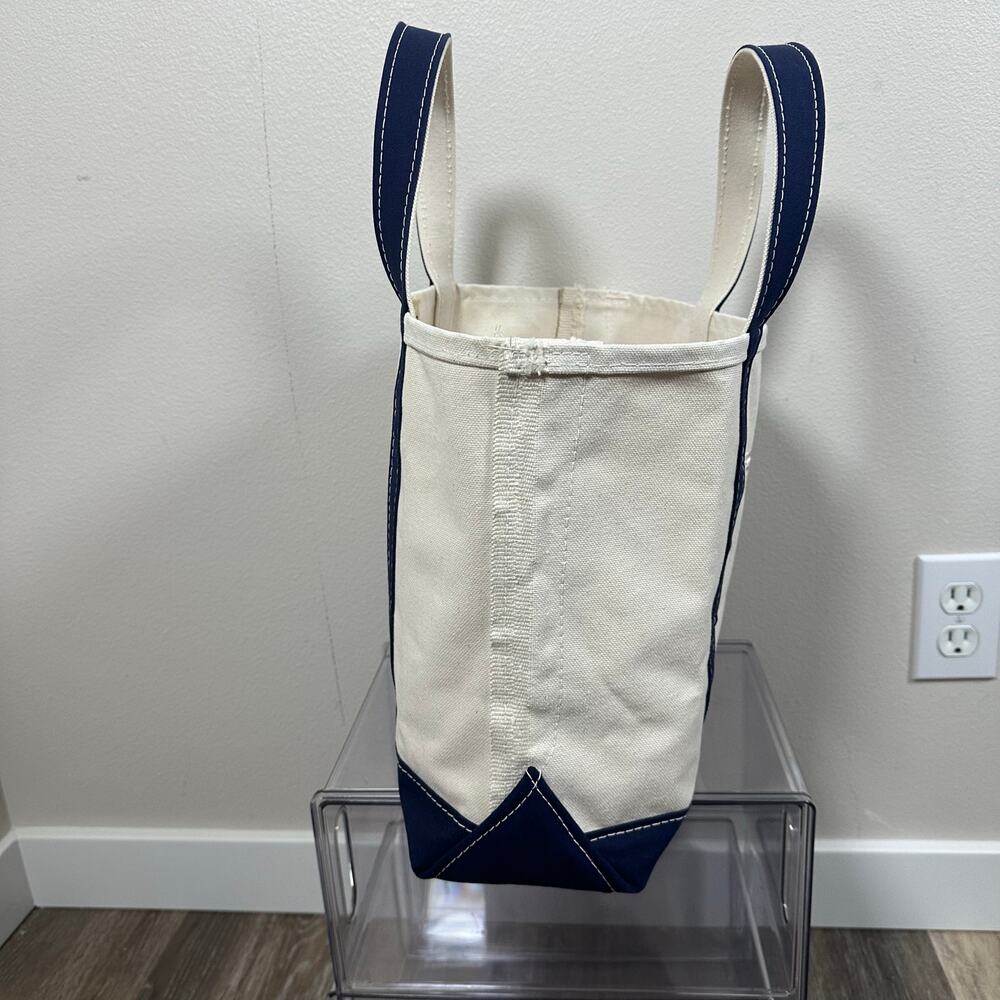 L.L. Bean Boat Tote Medium USA Canvas Navy ESPNW Embroidered - Picture 3 of 12